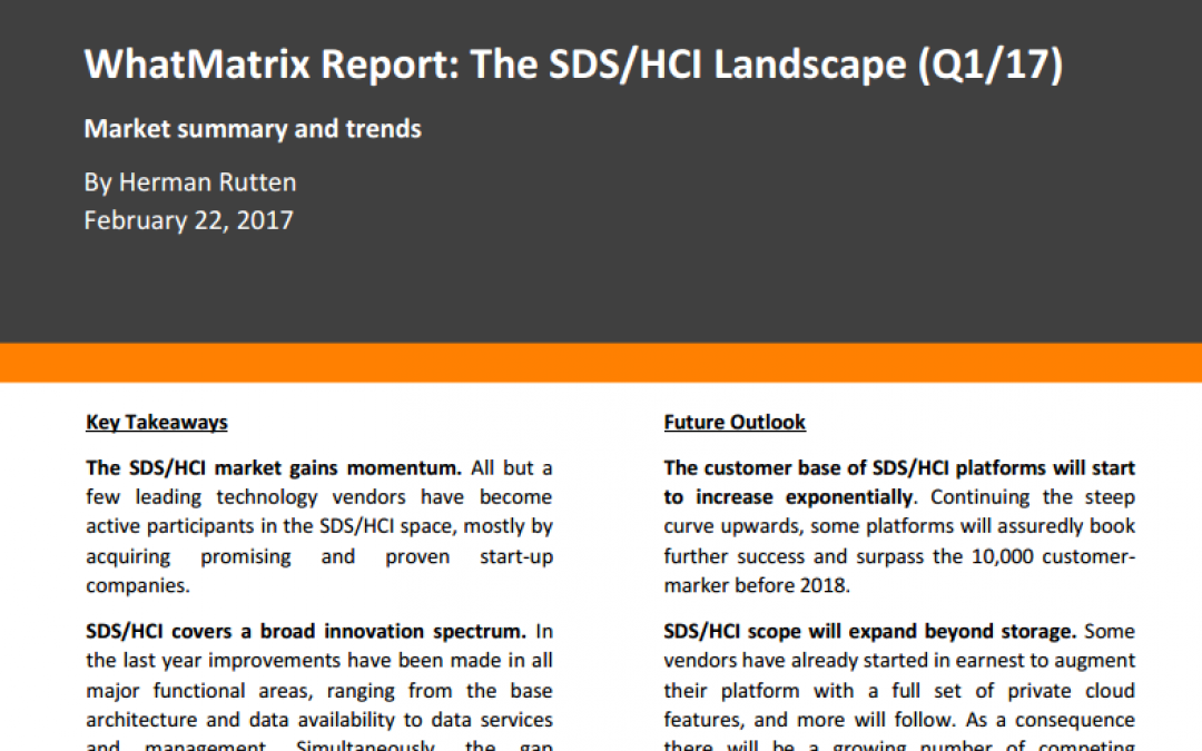 WhatMatrix announces new ‘SDS & HCI Landscape Report 2017’