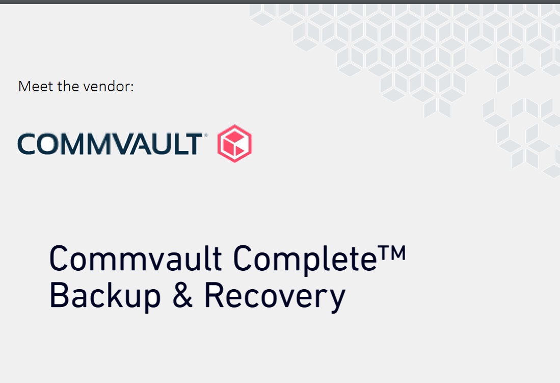 Meet the vendor: Commvault (Data Protection) | Technology Comparisons ...